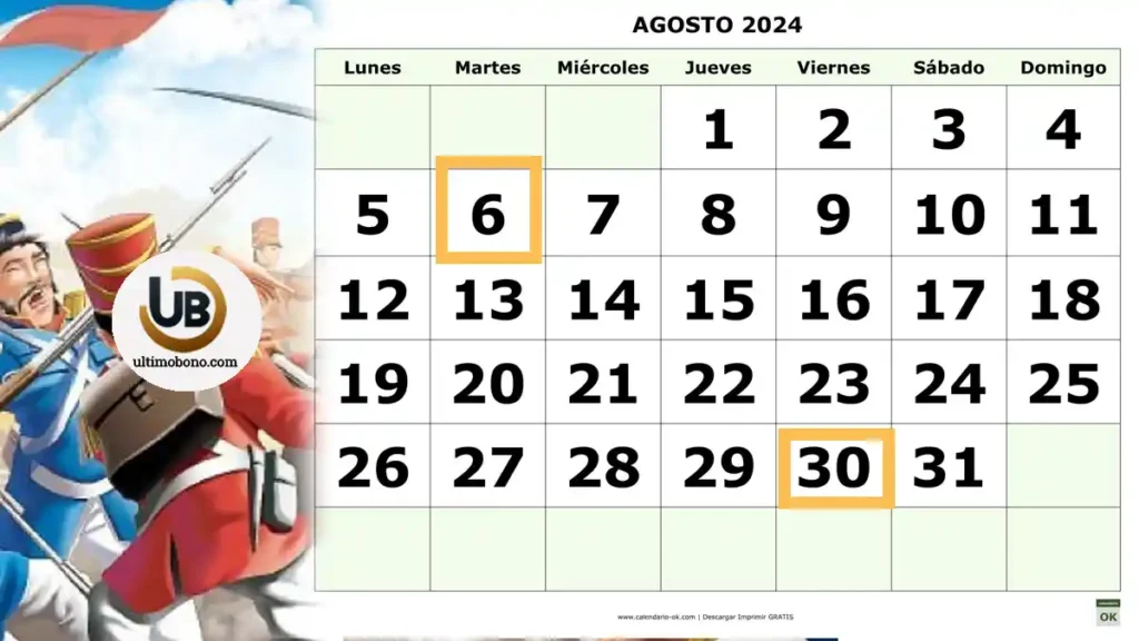 feriado 6 y 30 de agosto 2024