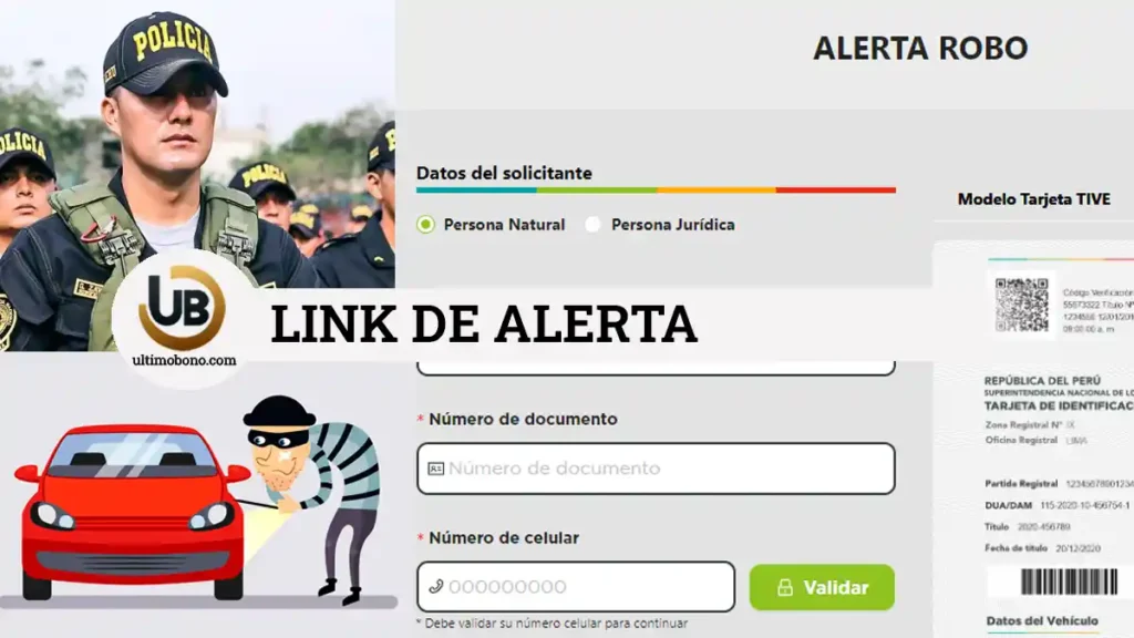 Link para registrar vehiculo robado