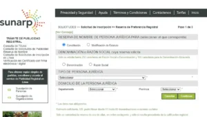 Reserva de nombre Sunarp online