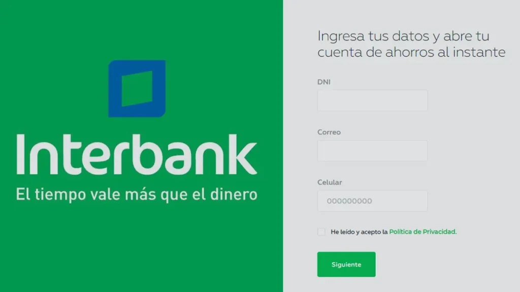 Apertura de cuenta simple Interbank