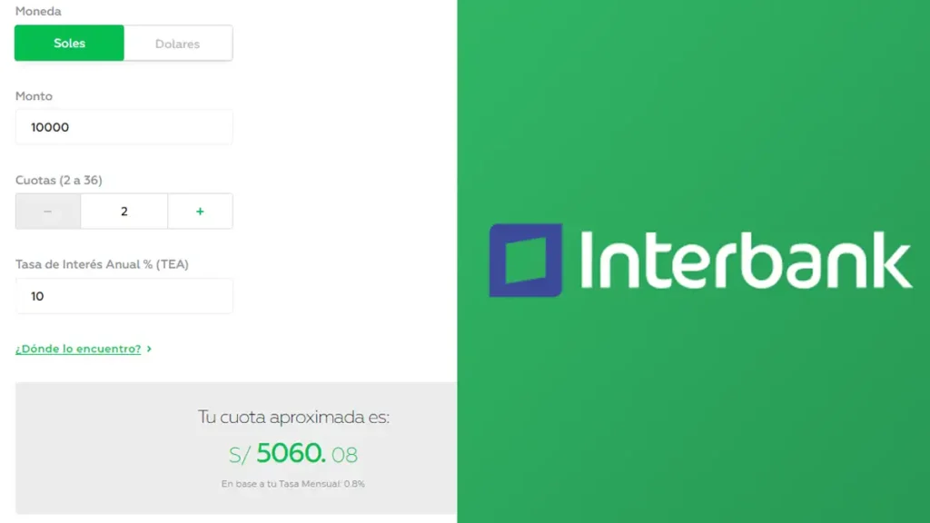 Simulador de cuotas tarjeta de crédito Interbank 2024